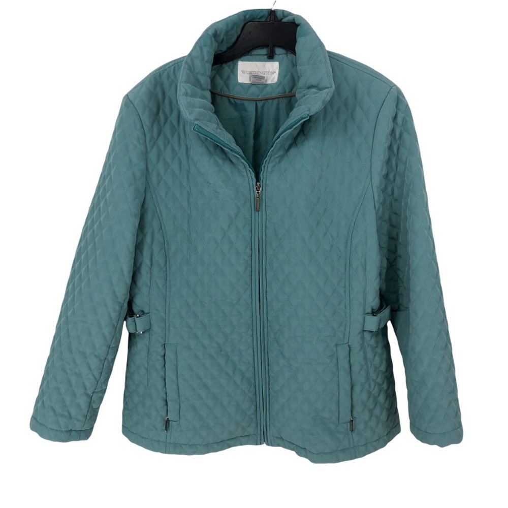 Worthington Teal Quilted Jacket